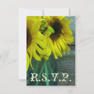 Mariage de automne RSVP : Sunflowers Mason Jar / B