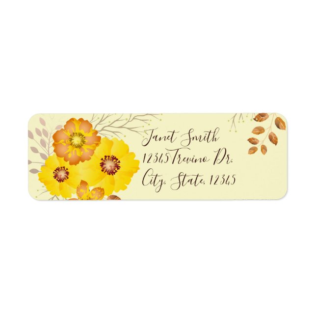 Mariage de automne rustique Roses sauvages Jaunes (Devant)