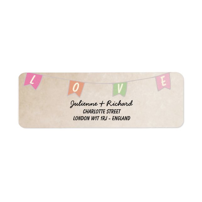 Mariage de bannière Festive Vintage Bunting (Devant)