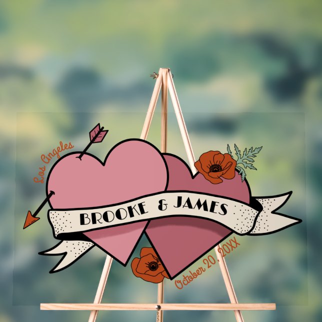 mariage de bienvenue de coeur vintage (Neutre)