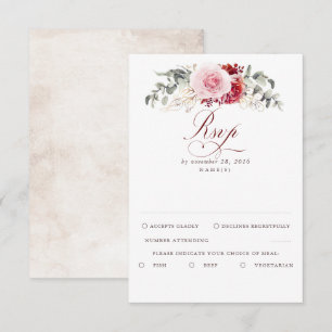 Mariage de Boho de Foliage Rouge Bourgogne RSVP