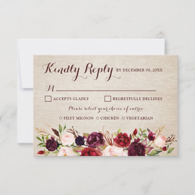 Mariage de Boho rustique roux de Bourgogne RSVP (Devant)
