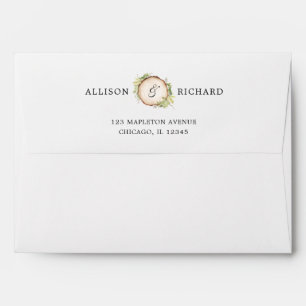 mariage de bois rustique enveloppes carte 5x7