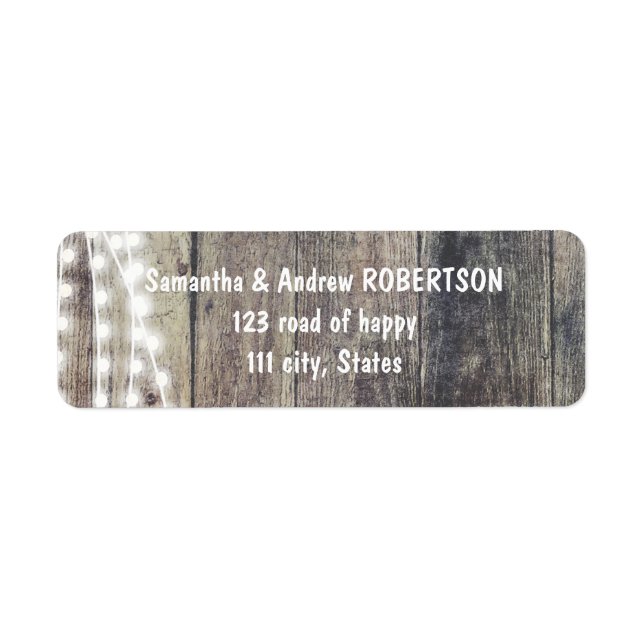 Mariage de bois rustique et feux à cordes (Devant)