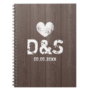 Mariage de bois rustique livre d'invité carnet