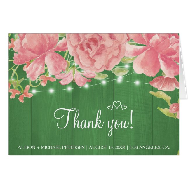 Mariage de bois vert rose rustique (Devant Horizontal)