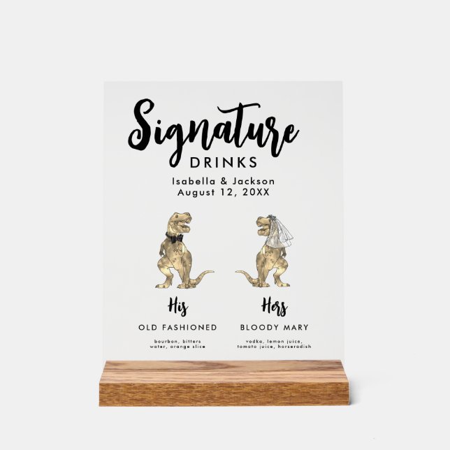 Mariage de boisson Dinosaur Mariée et signature de (Recto)