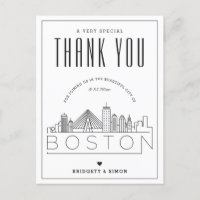 Mariage de Boston | Merci de venir ! Carte postale