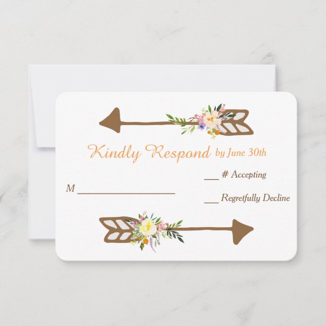 Mariage de bouquet floral de pêche RSVP (Devant)