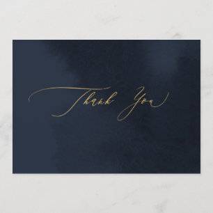 Mariage de calligraphie bleue de minuit Carte de r