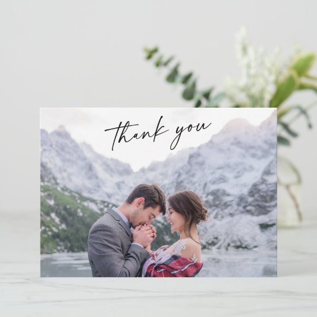 Mariage de calligraphie de charme Carte de remerci (Debout devant)
