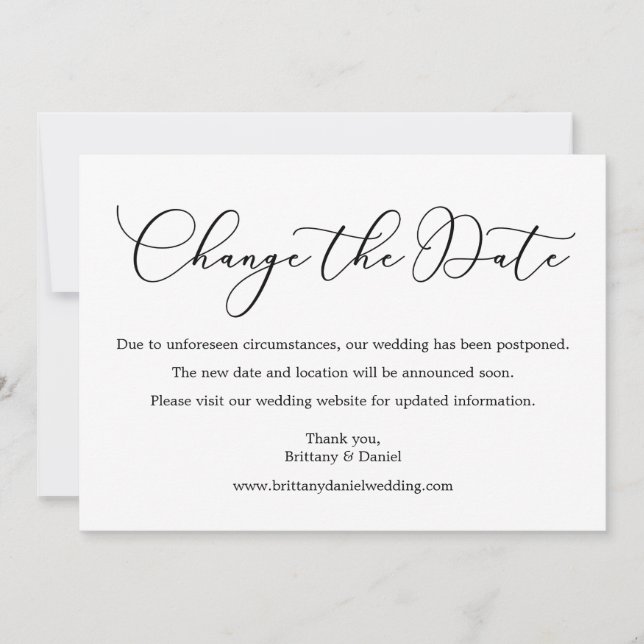 Mariage De Calligraphie Délicat Modifier La Carte  (Devant)