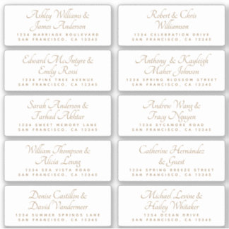 Mariage de calligraphie Étiquettes de adresse invi