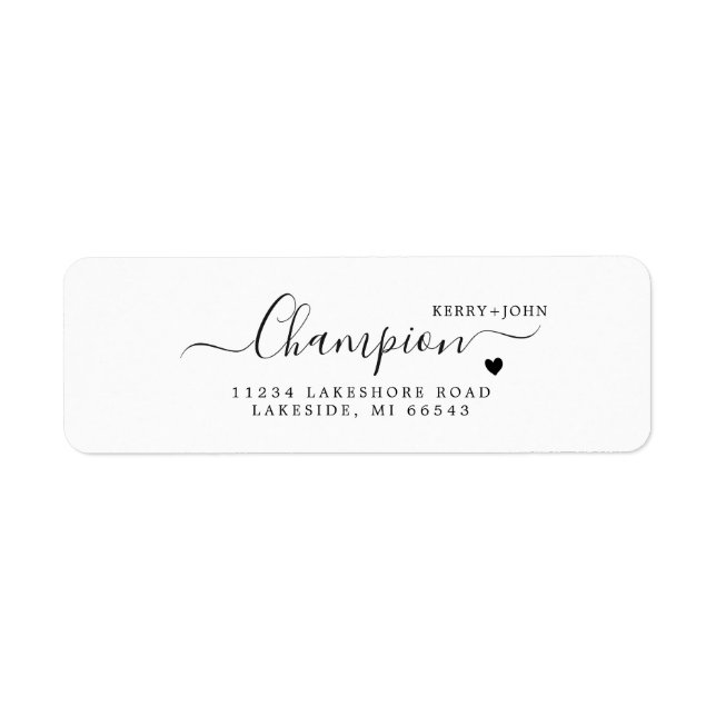 Mariage de calligraphie moderne Adresse de retour  (Devant)