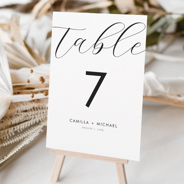 Mariage de calligraphie moderne Carte Numéro de ta (Créateur téléchargé)