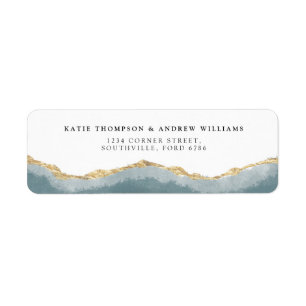 Mariage de calligraphie moderne Turquoise Gold Aga