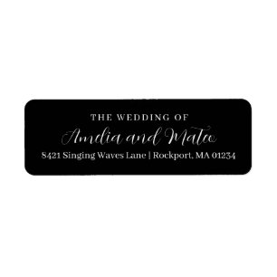 Mariage de calligraphie noir blanc Adresse de reto