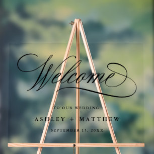 Mariage de calligraphie noire romantique Bienvenue