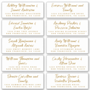 Mariage de calligraphie or Étiquettes de adresse i