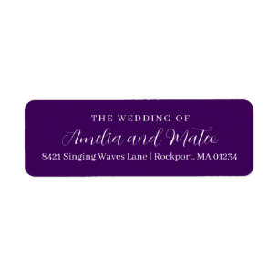 Mariage de calligraphie violet blanc Adresse de re