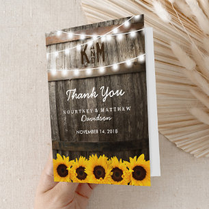 Mariage de Campagne Rustique Tournesol Merci