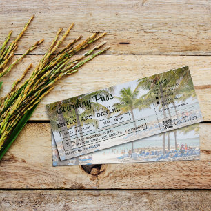 Mariage de carte d'embarquement de destination Bah