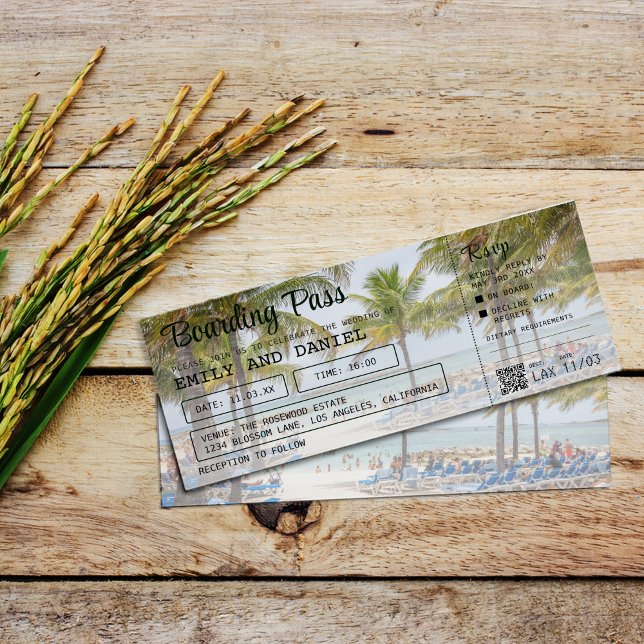Mariage de carte d'embarquement de destination Bah (Créateur téléchargé)