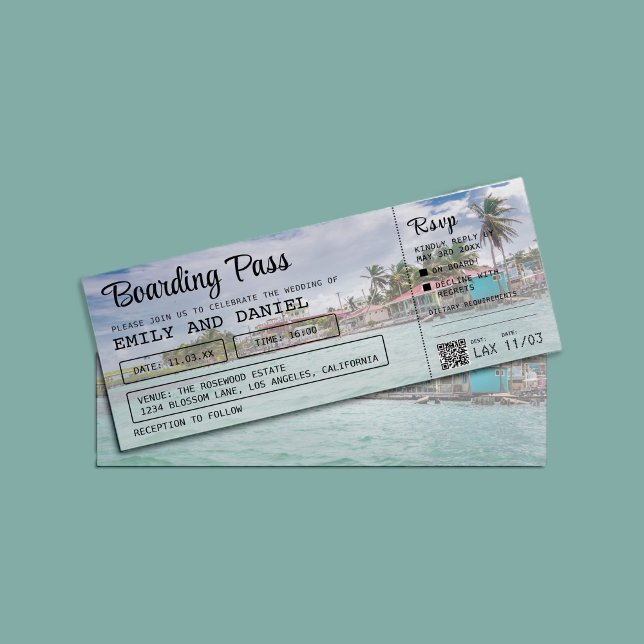 Mariage de carte d'embarquement de destination Bel (Créateur téléchargé)