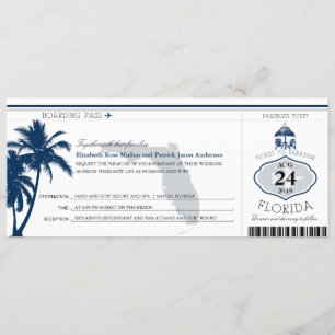 Mariage de carte d'embarquement de palmier de la