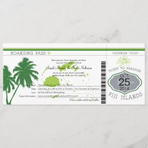 Mariage de carte d'embarquement des îles Fidji