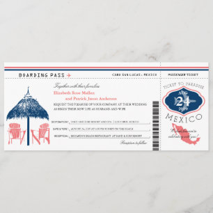 Mariage de carte d'embarquement du Mexique