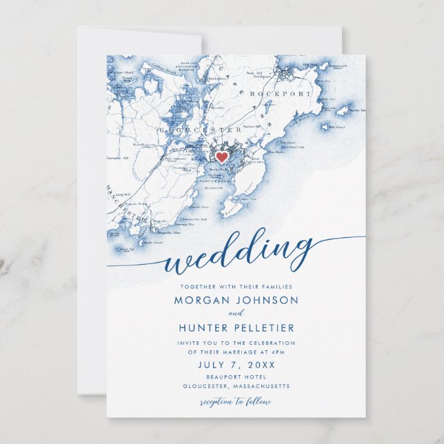 Mariage de carte minimaliste moderne Gloucester MA (Devant)