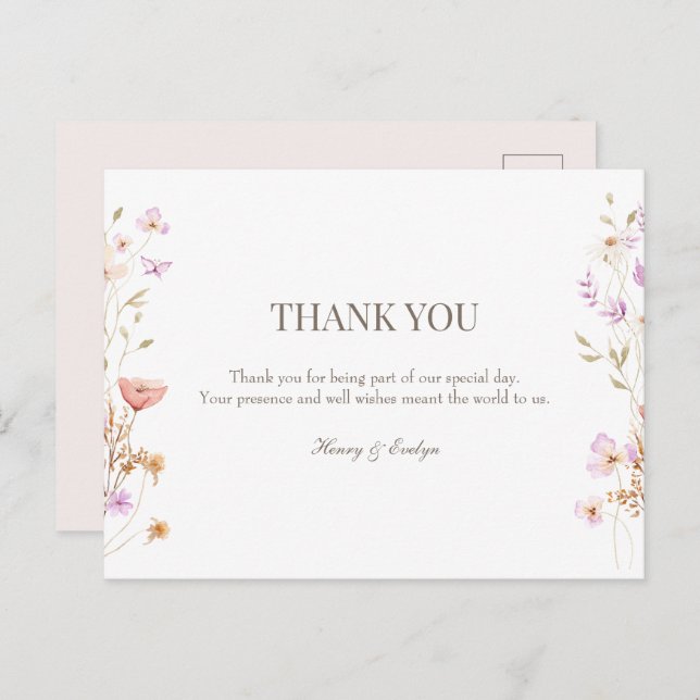 mariage de carte postale merci (Devant / Derrière)