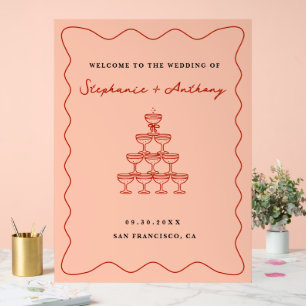 Mariage de Champagne de Corail et Cerise Rouge