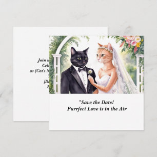 MARIAGE DE CHAT Invitation "Sauver la date"
