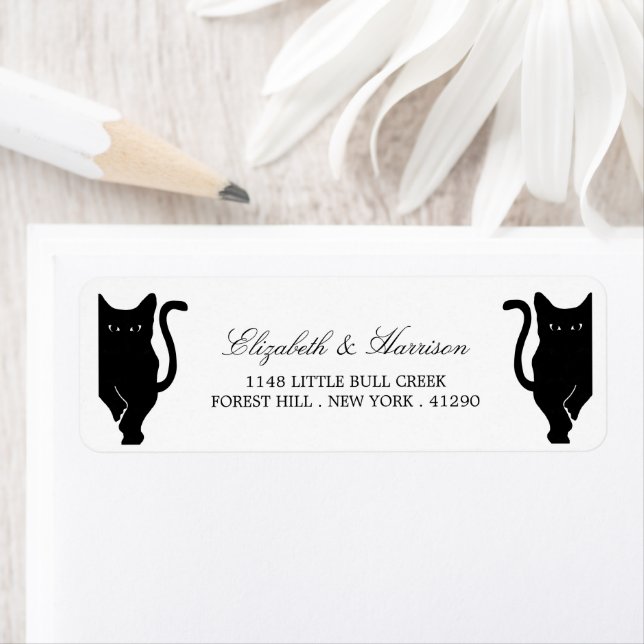 Mariage de chat noir Whimsical moderne (En situation)
