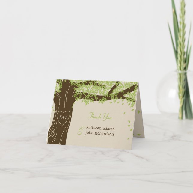 Mariage de chênes Merci Cartes de notes (Devant)