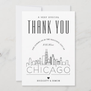 Mariage de Chicago, Illinois MERCI + CARTE PHOTO