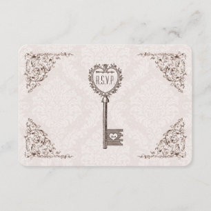Mariage de clé d'amour vintage RSVP