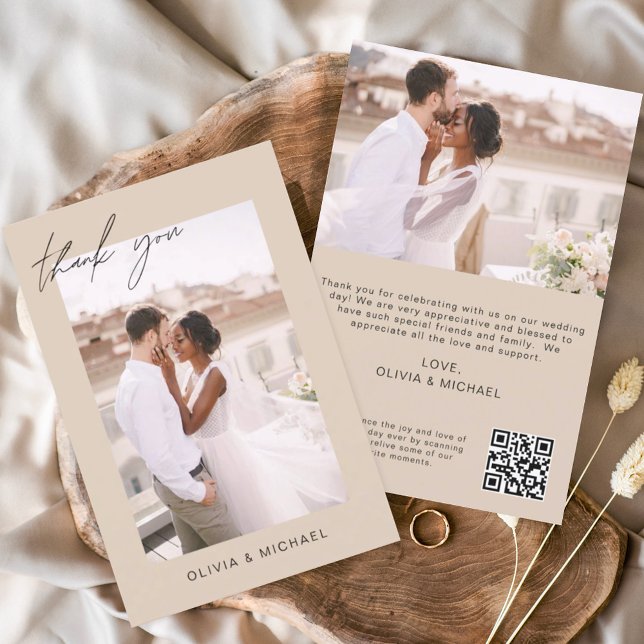 Mariage de code QR en terre cuite Photo Merci (Créateur téléchargé)