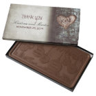 Mariage de coeur sculpté rustique merci