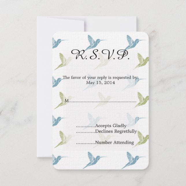 Mariage de colibris RSVP (Devant)