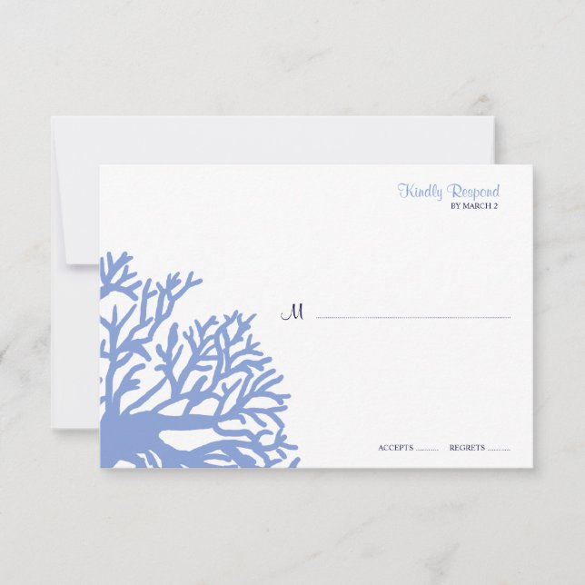 Mariage de corail bleu et jaune tropical rsvp (Devant)