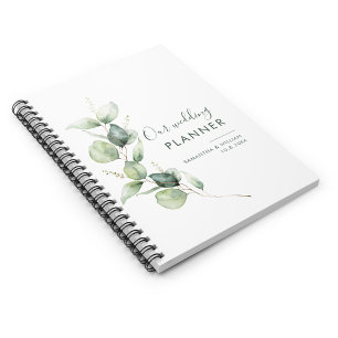 Mariage de couple personnalisé à l'eucalyptus