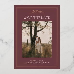 Mariage de destination à la montagne, carte de sau