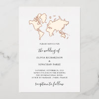 Mariage de Destination | Carte du Monde Élégante R