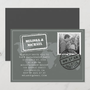 Mariage de destination sur une carte du monde, fêt