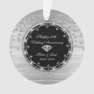 Mariage de Diamants Argent Élégant 50e Anniversair