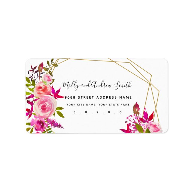 Mariage de étiquette de adresse de Rose Peach Pink (Devant)