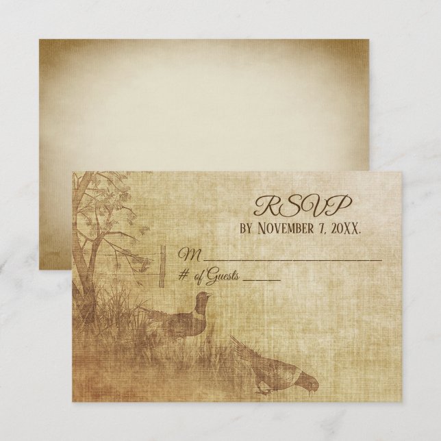 Mariage de faisan d'automne RSVP (Devant / Derrière)